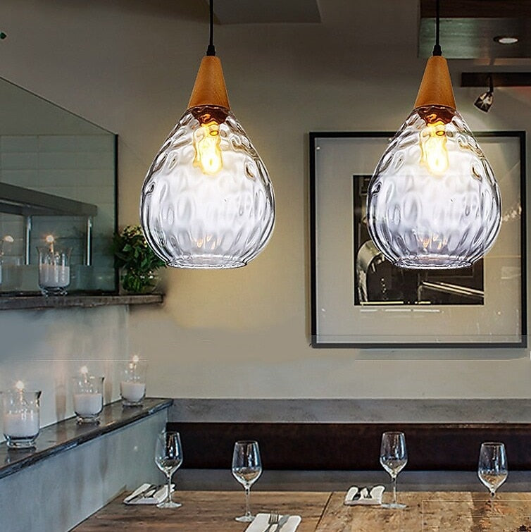 Modern Glass Teardrop Pendant Light