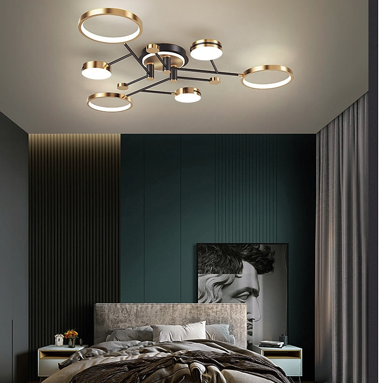 Modern Acrylic Ring-Branch Ceiling Light