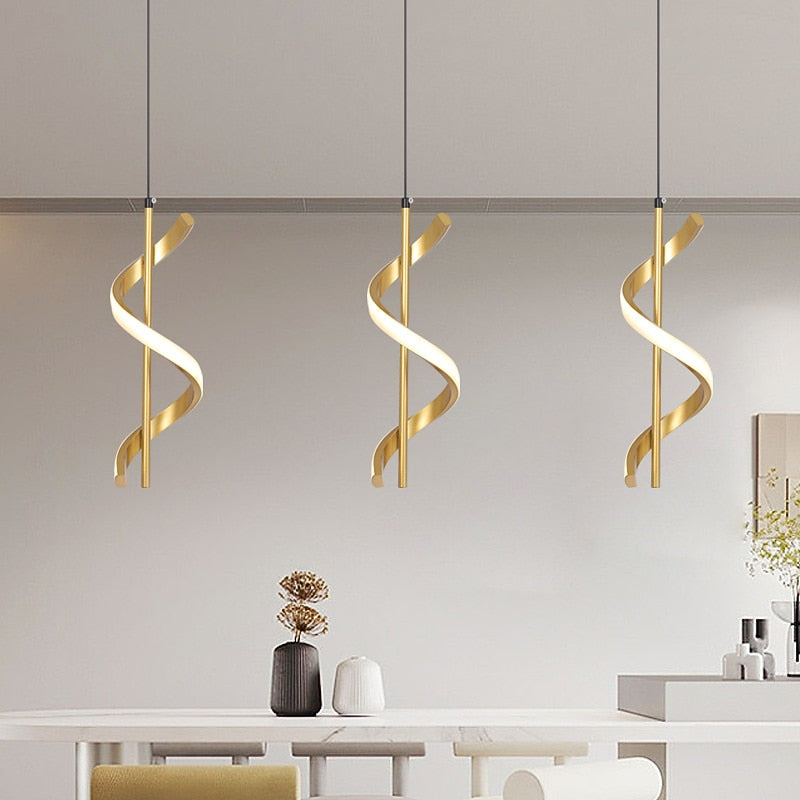 Modern Metal Spiral Pendant Light
