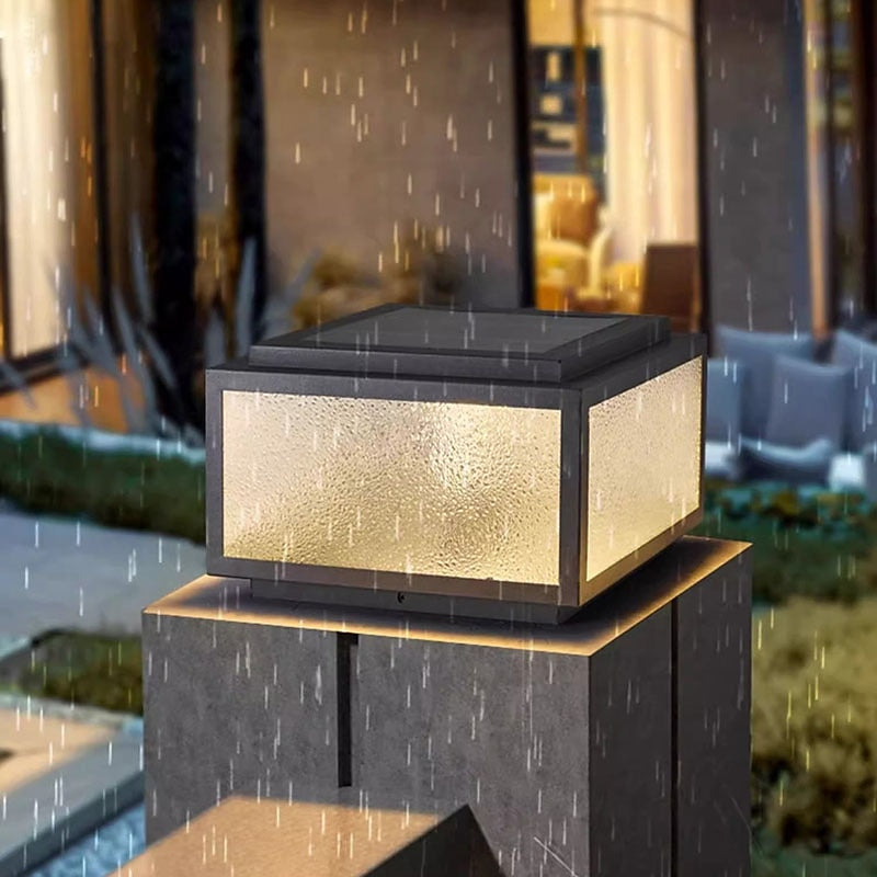 Modern Metal Square Post Light