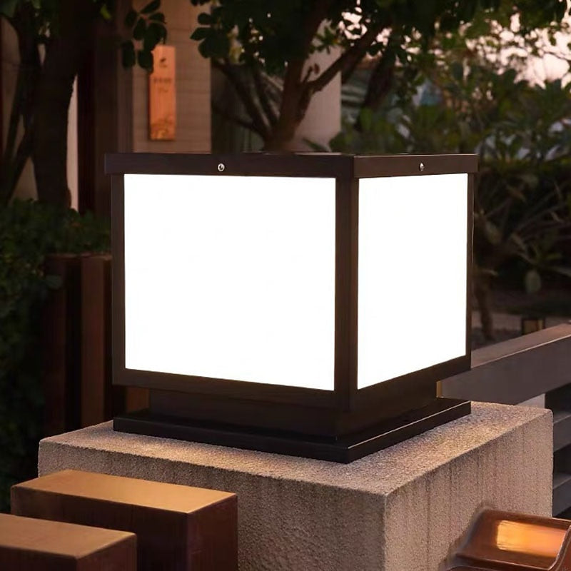 Modern Metal Square Post Light