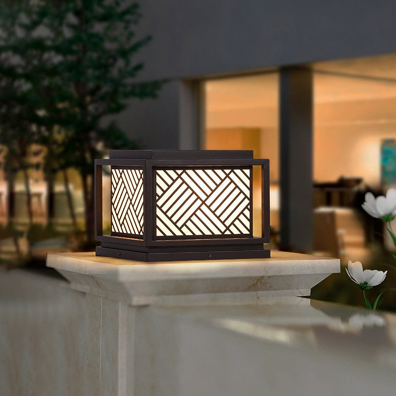 Modern Metal Square Post Light