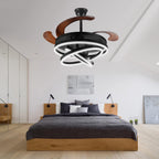 Deckenventilator-Leuchte aus Metall mit Ringventilator