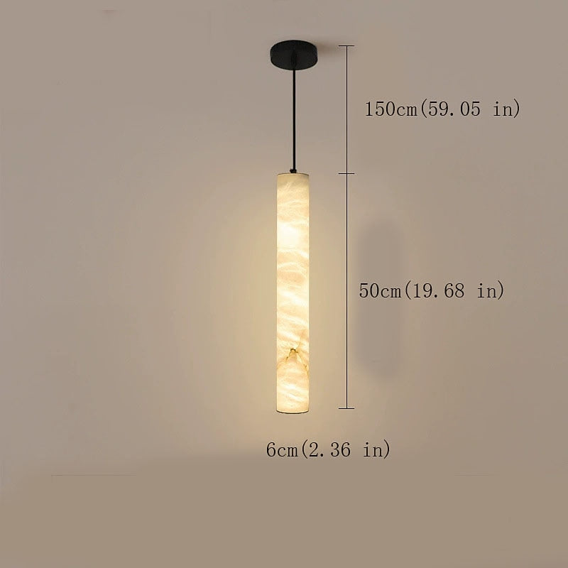 Wabi-Sabi Marble Cylinder Pendant Light