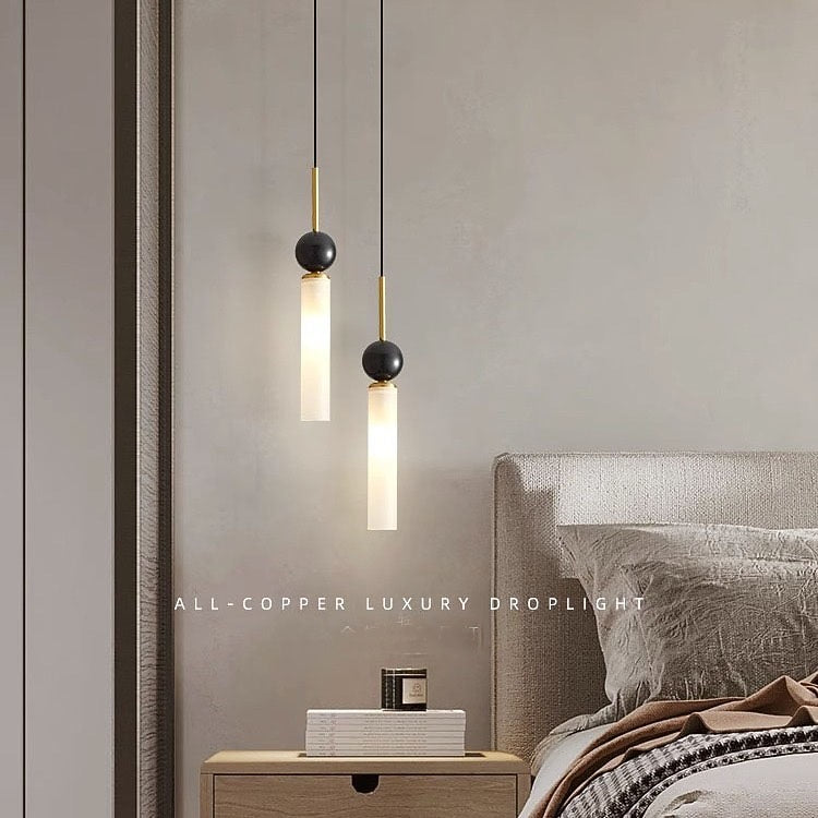 Modern Marble Cylinder Pendant Light
