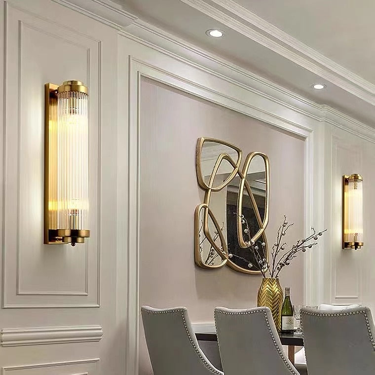 Modern Crystal Cylinder Wall Light