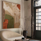 Earth-Tone Geometric Textured Painting
