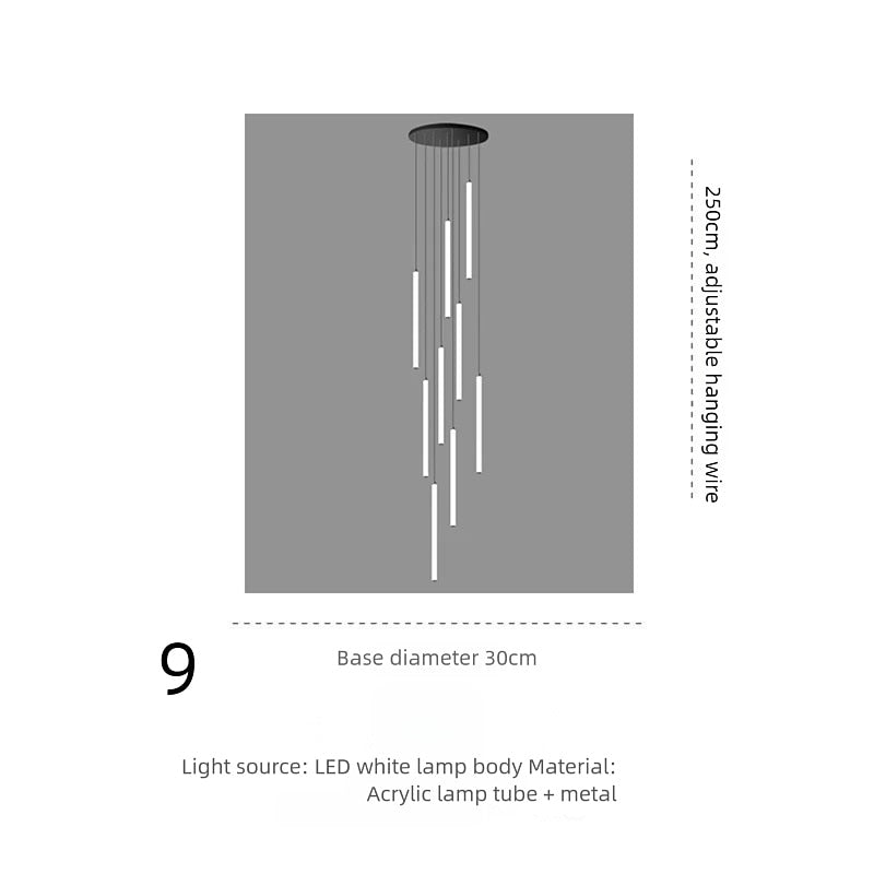 Modern Metal Cascade Pendant Light