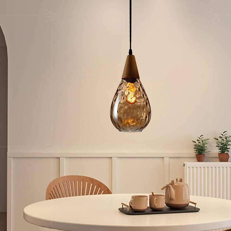 Modern Glass Teardrop Pendant Light