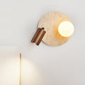 Wabi-Sabi Travertine Disc Wall Light