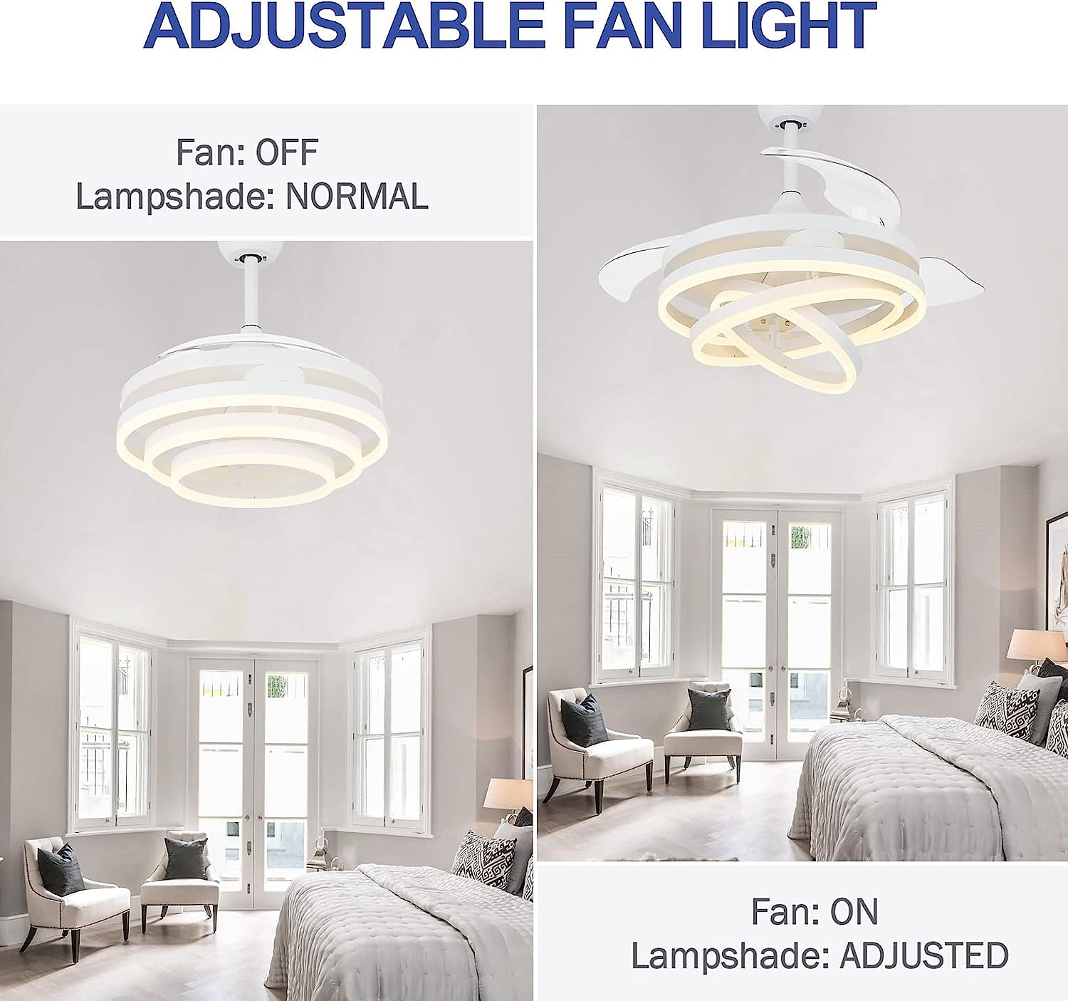 Modern Metal Ring-Fan Ceiling Fan Light