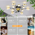 Modern Metal Sputnik Ceiling Fan Light