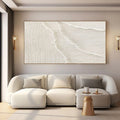Ivory Textured Geometric Painting