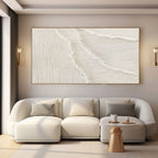 Ivory Textured Geometric Painting