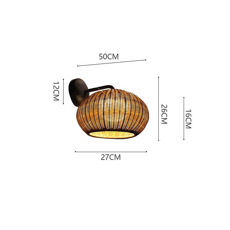 Boho Rattan Dome Wall Light
