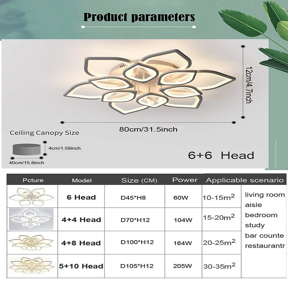 Modern Aluminum Leaf Ceiling Light