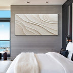 White Layered Wave Abstract Painting