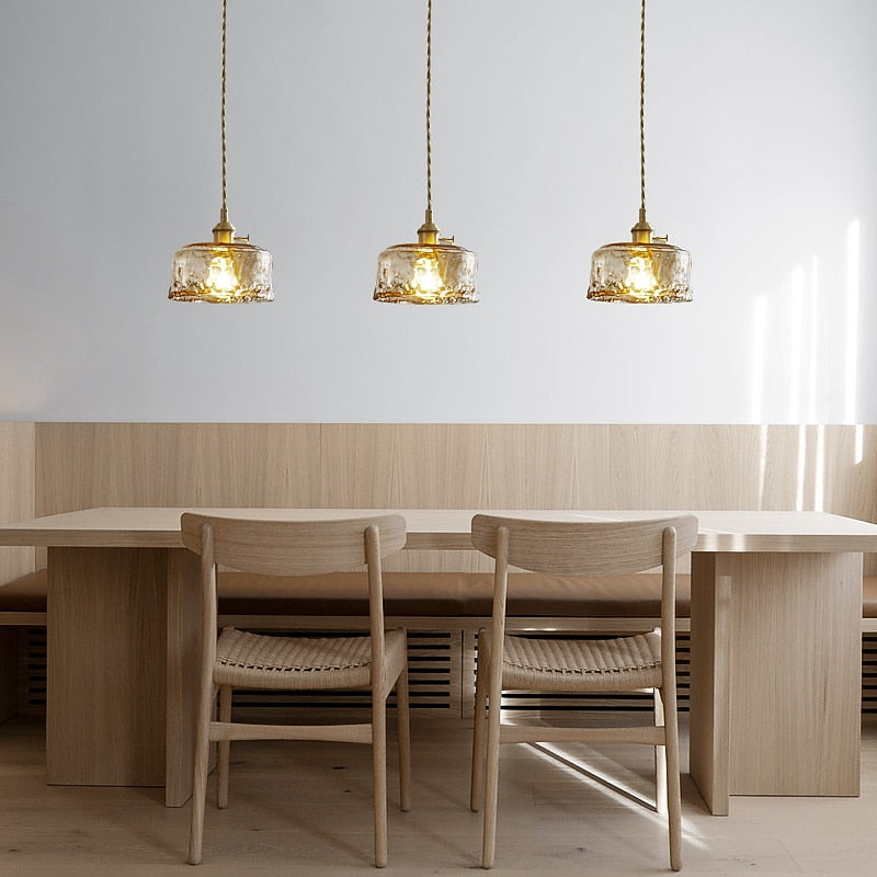 Modern Glass Drum Pendant Light