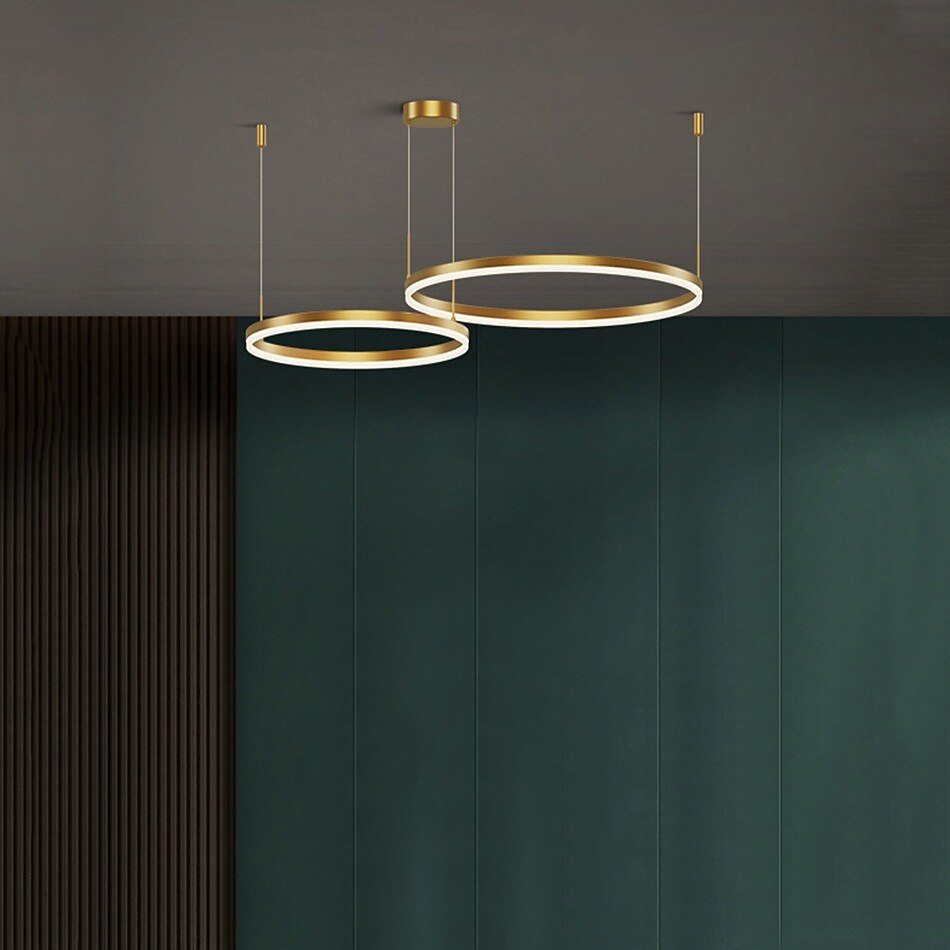 Modern Metal Ring-Cluster Pendant Light