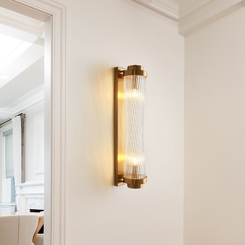 Modern Crystal Cylinder Wall Light
