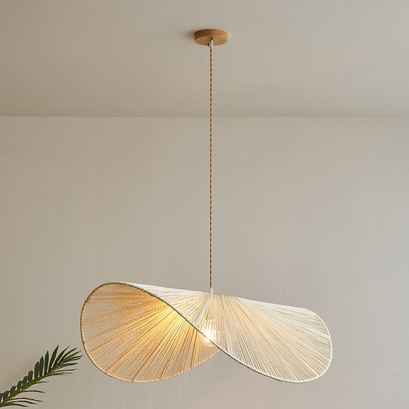 Boho Rattan Leaf Pendant Light