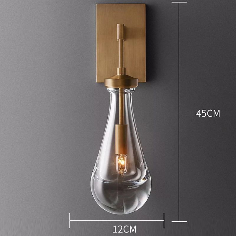 Modern Crystal Teardrop Wall Light