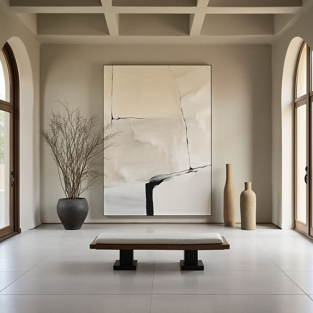 Black and Beige Organic Abstract Painting