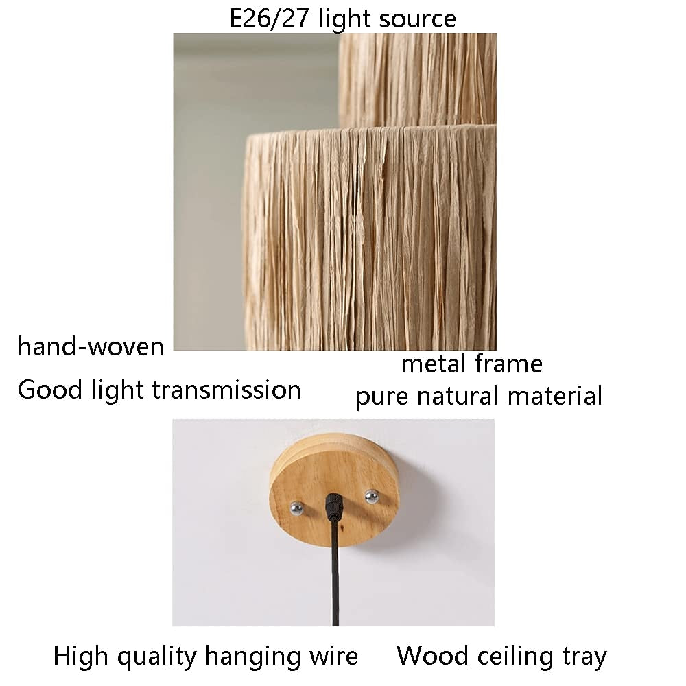 Boho Rattan Drum Pendant Light