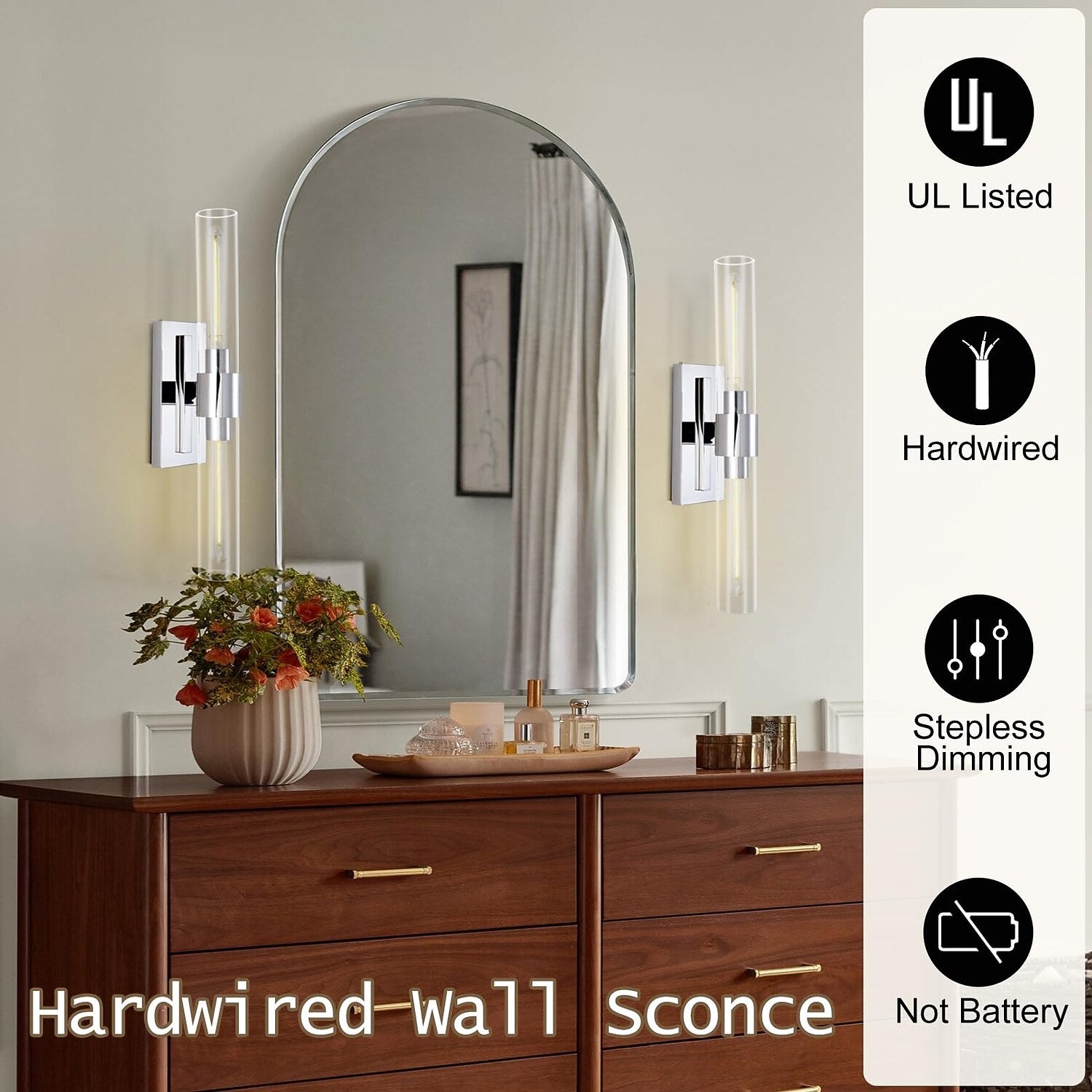 Modern Glass Cylinder Vanity Light