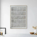 White Linear Relief Abstract Painting