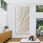 White Layered Wave Abstract Painting