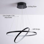 Moderne Metallring-Pendelleuchte