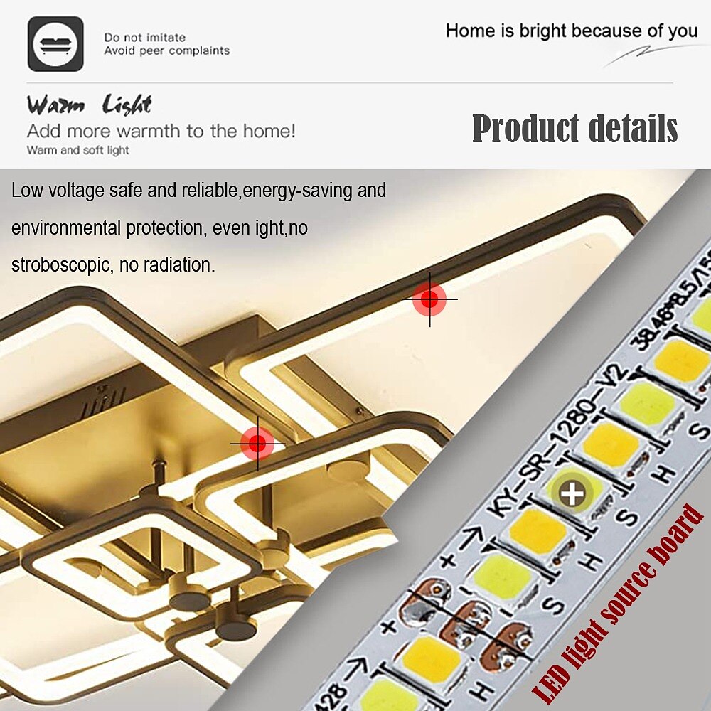 Modern Acrylic Square-Frame Ceiling Light