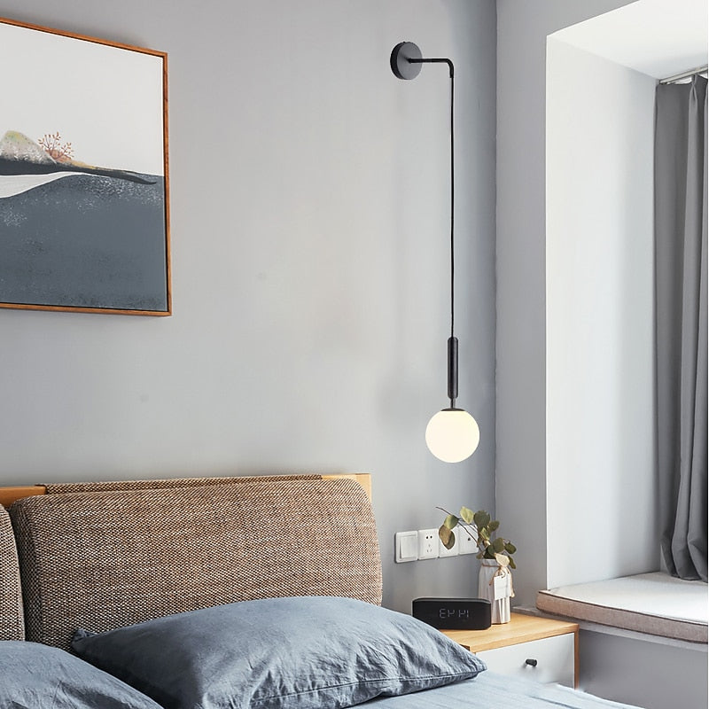 Modern Glass Globe Wall Light