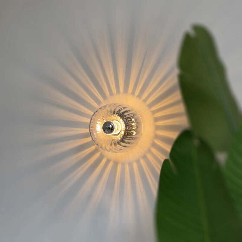 Modern Glass Sunburst Wall Light