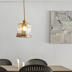 Suspension luminaire moderne en verre en forme de tambour