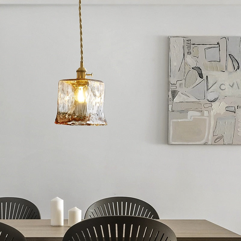 Modern Glass Drum Pendant Light