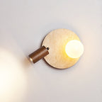 Wabi-Sabi Travertin Scheiben-Wandleuchte