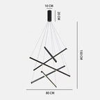 Moderner Linear-Kronleuchter aus Metall