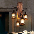 Industrielle Glas-Cluster-Laternen-Pendelleuchte