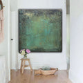 Teal Patina Textured Painting