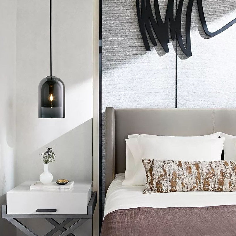 Modern Glass Cylinder Pendant Light