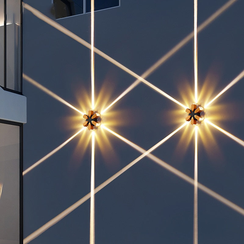 Modern Metal Sunburst Wall Light