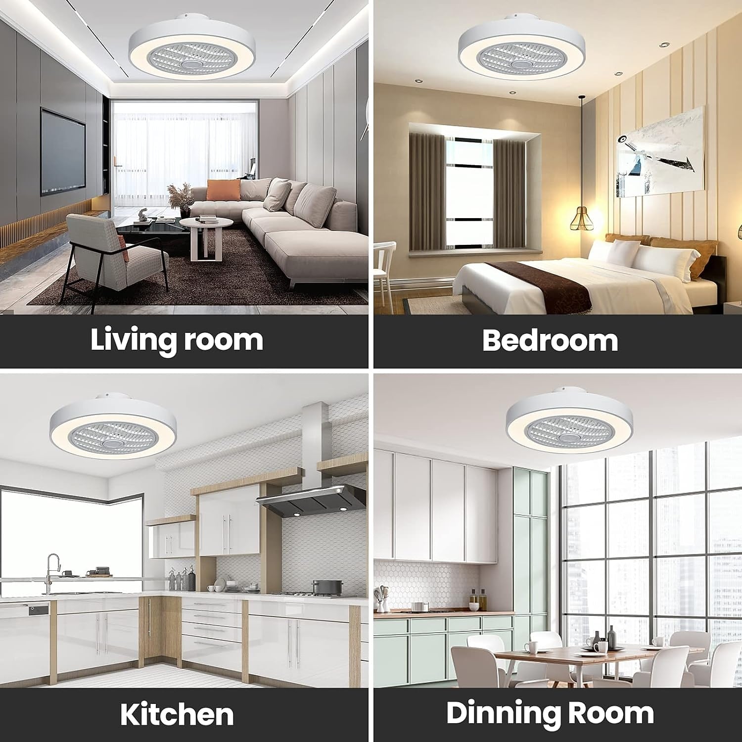 Modern Metal Ring-Fan Ceiling Fan Light
