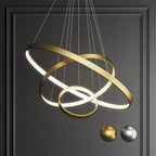 Moderne Metallring-Pendelleuchte