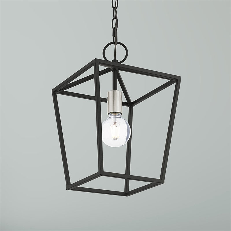 Rustic Metal Lantern Pendant Light