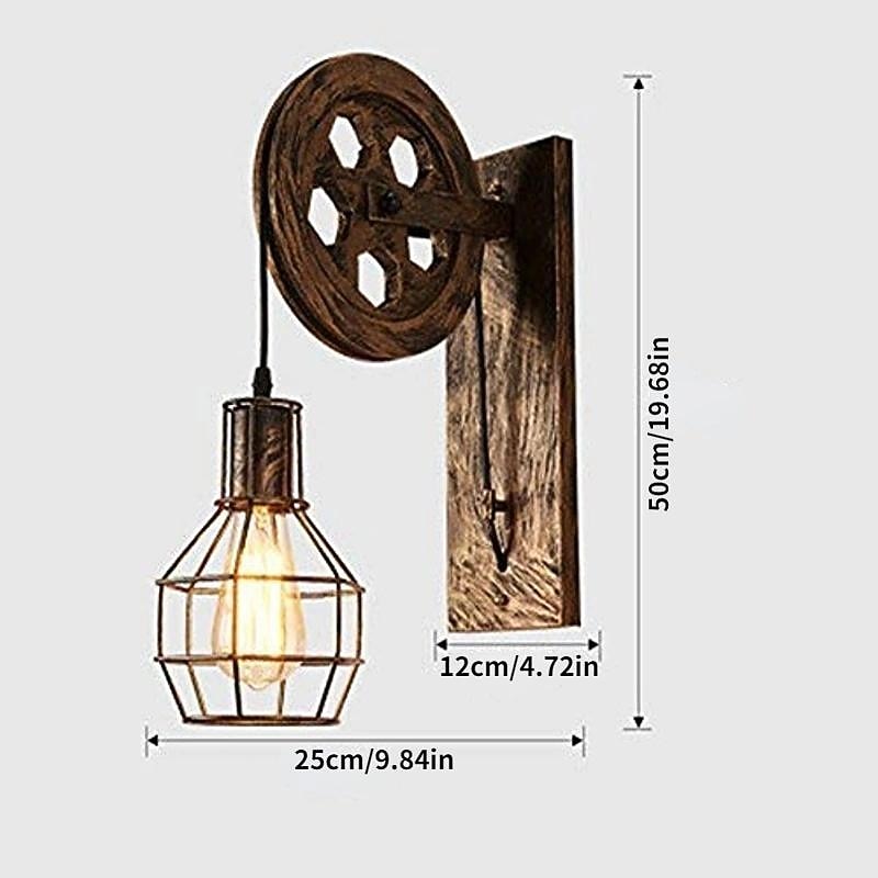 Industrial Metal Pulley-Lantern Wall Light