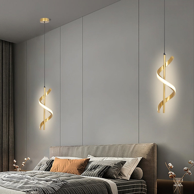 Modern Metal Spiral Pendant Light