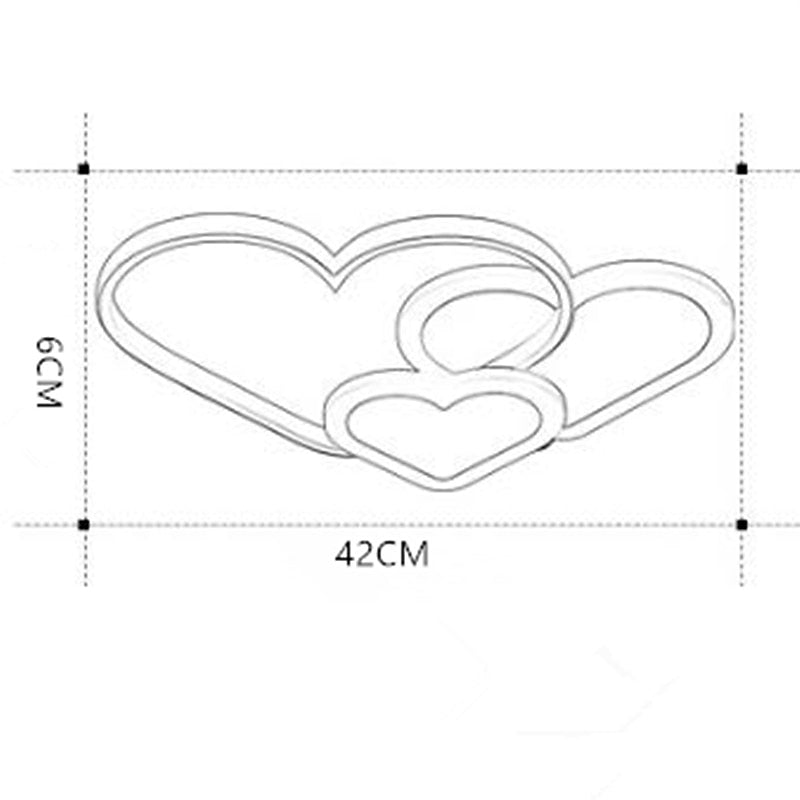 Modern Metal Heart Ceiling Light