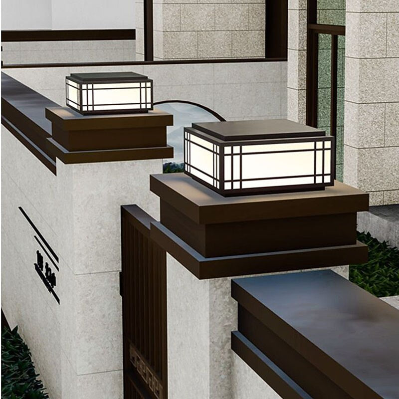 Modern Metal Square Post Light
